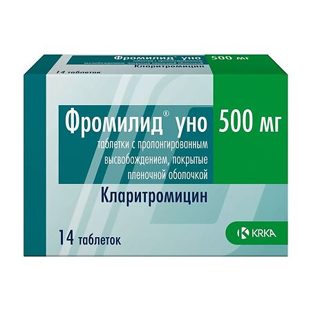 Фромилид уно таблетки с пролонг высвобождением покрыт.плен.об. 500 мг 14 шт