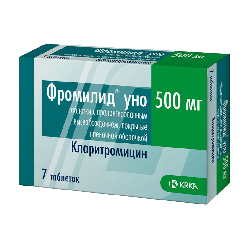 Фромилид уно таблетки с пролонг высвобождением покрыт.плен.об. 500 мг 7 .