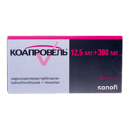 Изображение товара Коапровель таблетки покрыт.плен.об. 12.5 мг+300 мг 28 шт
