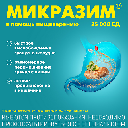 Микразим капсулы 25000 ед 20 шт