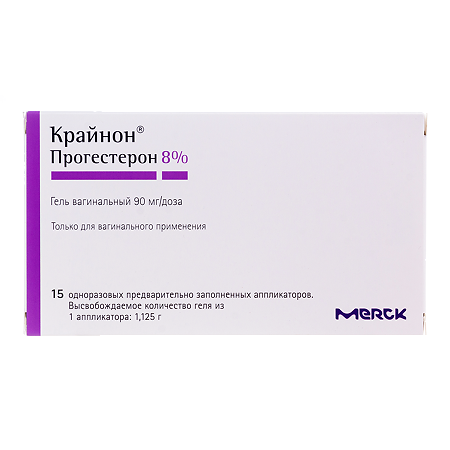 Крайнон гель вагинальный 90 мг/доза 1 доза+апликаторы 15 шт