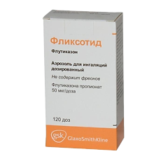 Купить Фликсотид аэрозоль для ингаляций дозированный 50 мкг/доза 120 доз 1 шт цена