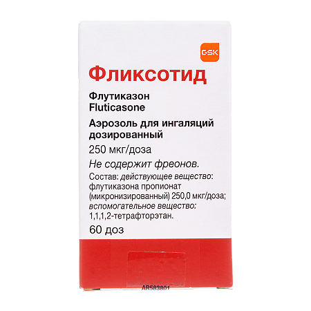 Фликсотид аэрозоль для ингаляций дозированный 250 мкг/доза 60 доз 1 шт