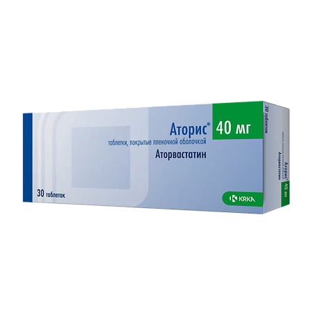 Аторис таблетки покрыт.плен.об. 40 мг 30 шт