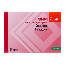 Купить Ультоп капсулы кишечнорастворимые 20 мг 28 шт цена