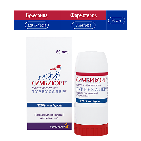 Симбикорт Турбухалер порошок для ингаляций дозированный 320 мкг+9 мкг/доза 60 доз