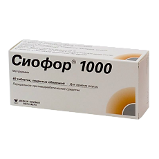 Купить Сиофор 1000 таблетки покрыт.плен.об. 1000 мг 60 шт цена