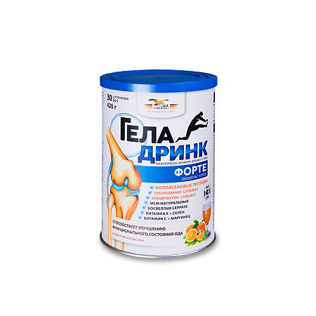 Геладринк Форте порошок апельсин 420 г 1 шт