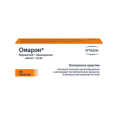 Изображение товара Омарон таблетки 400 мг+25 мг 30 шт