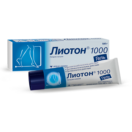 Лиотон 1000 гель для наружного применения 1000 ме/г 100 г 1 шт