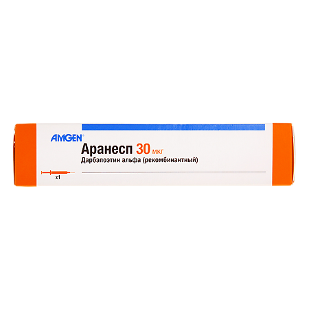 Аранесп раствор для инъекций 30 мкг 0,3 мл шприцы 1 шт