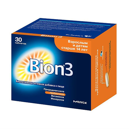 Бион 3 таблетки массой 1050 мг 30 шт