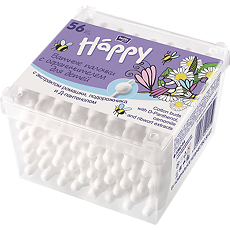 Купить Bella Ватные палочки Baby Happy детские с экстрактом ромашки 56 шт цена