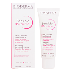 Купить Bioderma Sensibio Увлажняющий и успокаивающий DS+ крем для предупреждения и уменьшения покраснений и шелушений на чувствительной кожи лица 40 мл 1 шт цена