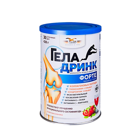 Геладринк Форте / Geladrink Forte порошок по 420 г клубника 1 шт