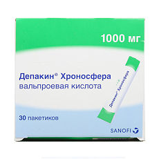 Купить Депакин Хроносфера гранулы с пролонг высвобождением 1000 мг пакетики 30 шт цена