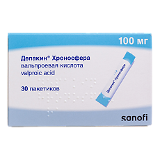 Изображение товара Депакин Хроносфера гранулы с пролонг высвобождением 100 мг пакетики 30 шт
