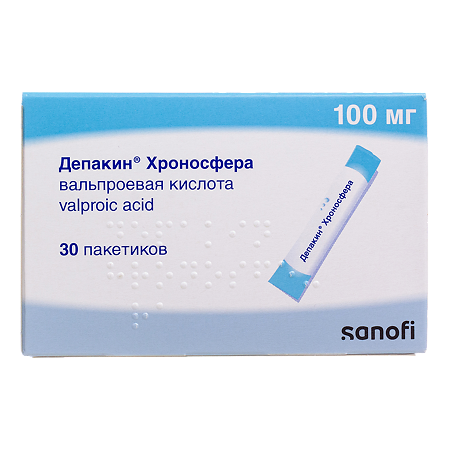 Депакин Хроносфера гранулы с пролонг высвобождением 100 мг пакетики 30 шт