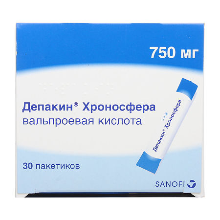 Депакин Хроносфера гранулы с пролонг высвобождением 750 мг пакетики 30 шт