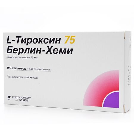 L-Тироксин 75 Берлин Хеми таблетки 75 мкг 100 шт