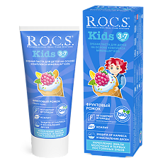 Купить R.O.C.S. Зубная паста для детей 3-7лет Фруктовый рожок без фтора 45 г 1 шт цена