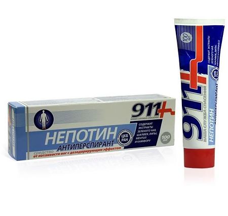 Изображение товара 911 Непотин антиперспирант для ног 100 мл 1 шт