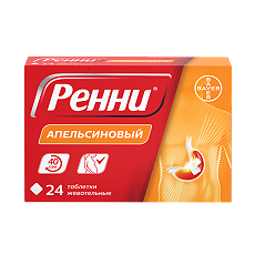 Купить Ренни таблетки жевательные 680 мг+80 мг апельсин 24 шт цена