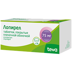 Изображение товара Лопирел таблетки покрыт.плен.об. 75 мг 28 шт.