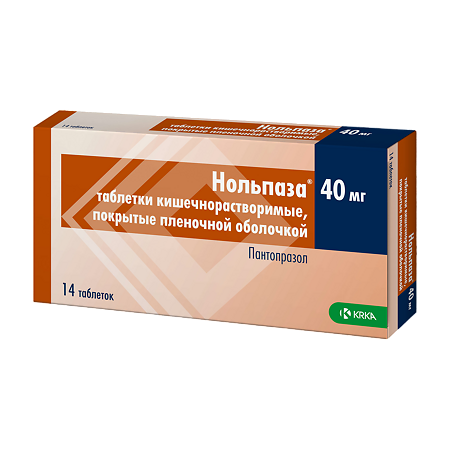 Нольпаза таблетки кишечнорастворимые покрыт.плен.об. 40 мг 14 шт