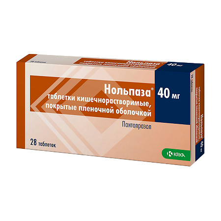 Нольпаза таблетки кишечнорастворимые покрыт.плен.об. 40 мг 28 шт