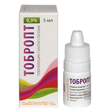 Купить Тобропт капли глазные 0,3 % 5 мл 1 шт цена