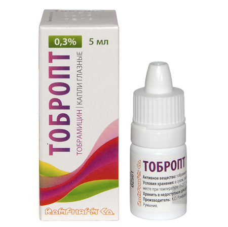 Тобропт капли глазные 0,3 % 5 мл 1 шт