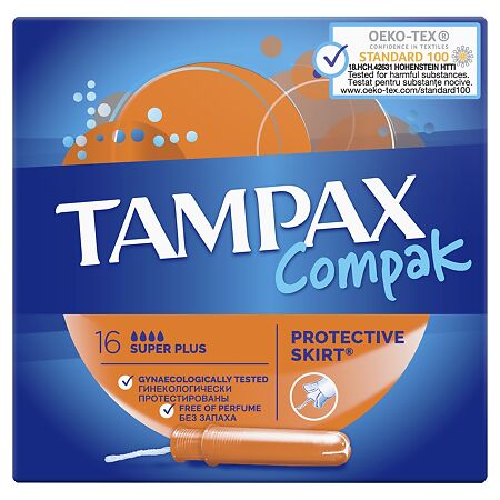 Tampax Тампоны Compak Super Plus 16 шт