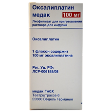 Купить Оксалиплатин медак лиофилизат д/приг раствора для инфузий 100 мг фл 1 шт цена