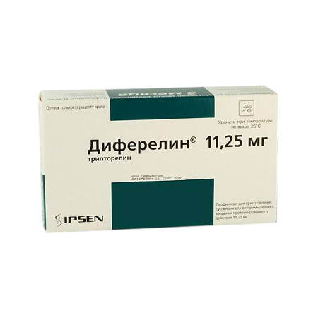 Диферелин лиофилизат д/приг суспензии для в/м и п/к введ пролонг действия 11,25 мг фл 1 шт