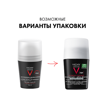 Vichy Homme дезодорант-антиперспирант 72 ч против избыточного потоотделения 50 мл 1 шт