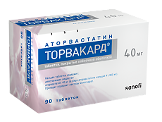 Купить Торвакард таблетки покрыт.плен.об. 40 мг 90 шт цена