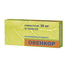 Купить Овенкор таблетки покрыт.об. 20 мг 30 шт цена
