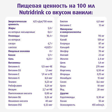 Нутридринк для энтерального питания ваниль 200 мл 1 шт