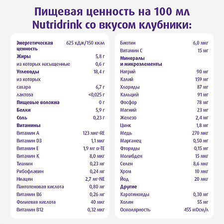 Нутридринк для энтерального питания клубника 200 мл 1 шт