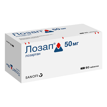 Лозап таблетки покрыт.плен.об. 50 мг 90 шт