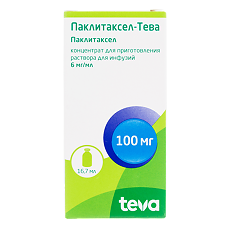 Купить Паклитаксел-Тева концентрат д/приг раствора для инфузий 6 мг/мл 16,7 мл фл 1 шт цена