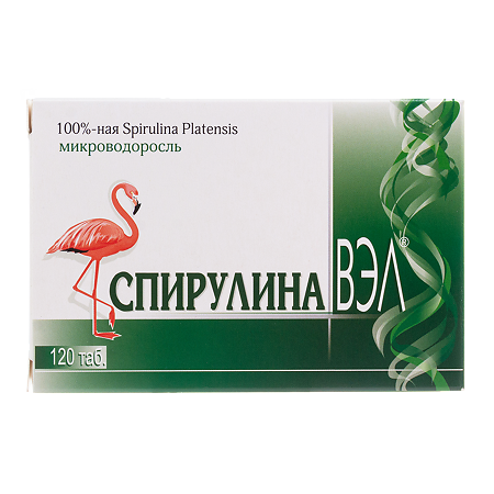 Спирулина ВЭЛ таблетки массой 0,5 г 120 шт