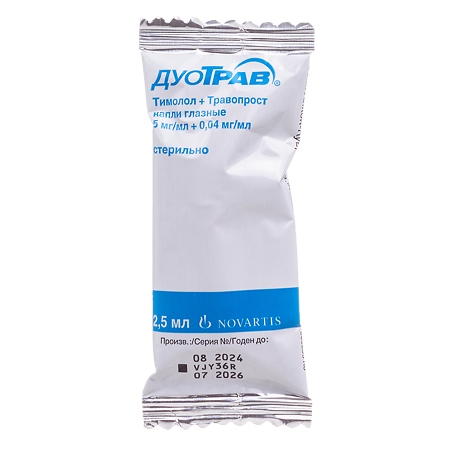 ДуоТрав капли глазные 5 мг/мл+0,04 мг/мл фл-кап 2,5 мл 1 шт