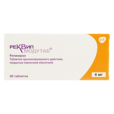 Изображение товара Реквип Модутаб таблетки пролонг действия покрыт.плен.об. 4 мг 28 шт