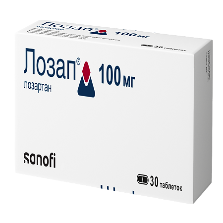 Лозап таблетки покрыт.плен.об. 100 мг 30 шт