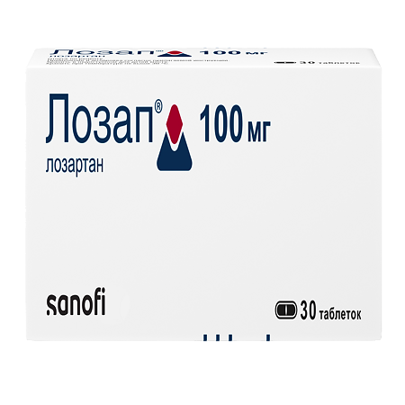 Лозап таблетки покрыт.плен.об. 100 мг 30 шт