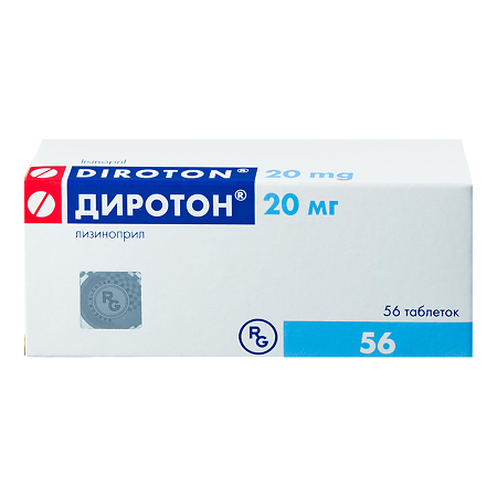 Диротон таблетки 20 мг 56 шт