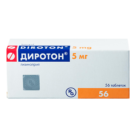 Диротон таблетки 5 мг, 56 шт.