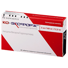 Купить Ко-Эксфорж таблетки покрыт.плен.об. 5 мг+160 мг+12,5 мг 28 шт цена